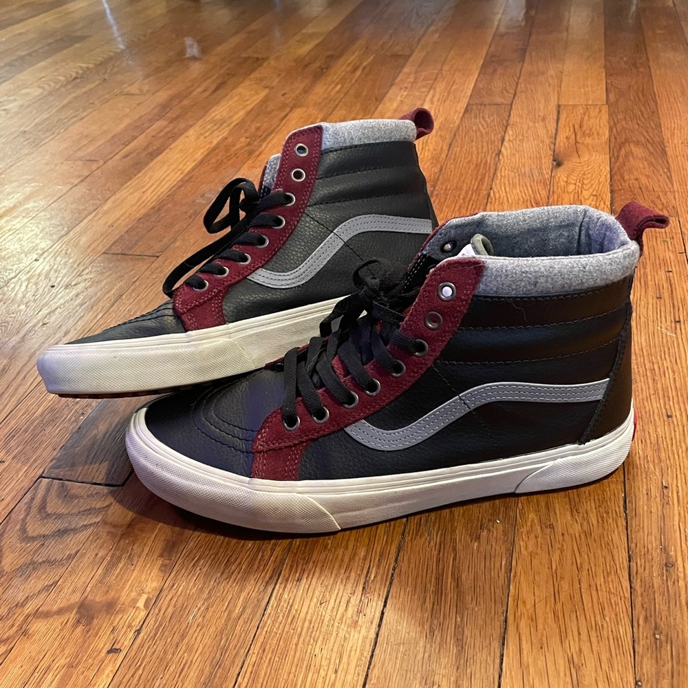 Vans Sk8-HI Black and Grey Custom High-Top Sneakers Unisex
